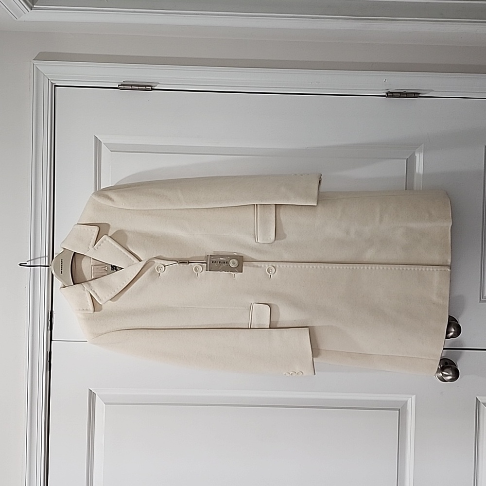 Burberry Creme Wool/Cashmere Blend Coat